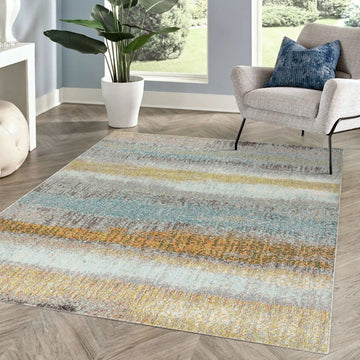 Contemporary Pop Modern Abstract Vintage Area Rug - JONATHAN Y